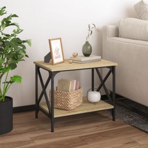 VidaXL Table d'appoint Chêne sonoma 55x38x45 cm Bois d'ingénierie - Chêne sonoma