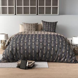 Housse de Couette 240x220 Paon + 2 taies Coton 57 Fils