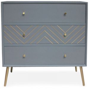 Image de Menzzo Commode Mulroy scandinave 3 tiroirs Gris