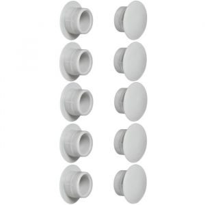 Cyclingcolors 10x cache trou 15mm Gris clair RAL 7035 bouchon plastique capuchon protection meuble table chaise vis