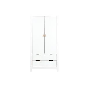 Image de Miliboo Armoire scandinave avec penderie et tiroirs blancs MOLENE