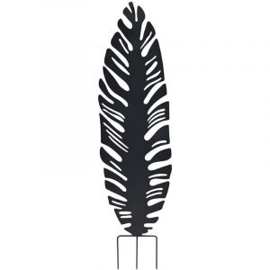 D&eacute;co en m&eacute;tal &agrave; planter Feuille - 30x100 cm - anthracite