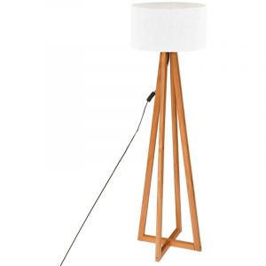 Pegane Lampadaire en bois coloris blanc - Diamètre 39,5 x Hauteur 141 cm