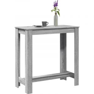 VidaXL Table de bar sonoma gris 102x50x103,5 cm bois d'ingénierie, table de pub, table haute, table de tabouret de bar, table de bar de cuisine