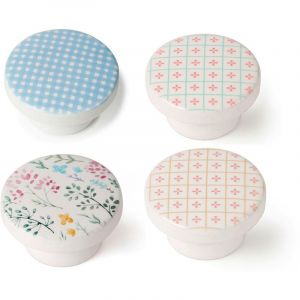 Blister Avec 4 Boutons Ronds De Meubles En Bois Finition D&eacute;corative Mod.M3 &Oslash;38mm Rei.