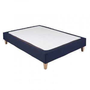 Terre de Nuit Cache-sommier coton jersey bleu marine 120x190 à 130x200