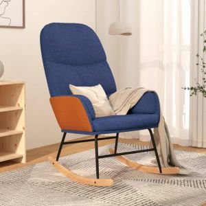 VidaXL Chaise à bascule Bleu Tissu - Bleu