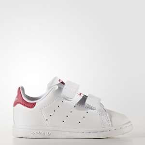 Adidas Stan Smith, Baskets Mixte Bébé, Blanc (Footwear White/Footwear White/Bold Pink), 27 EU