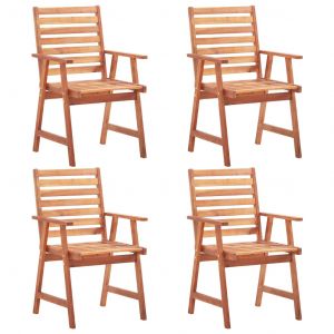 VidaXL Chaises de salle à manger d'extérieur 4 pcs Acacia massif