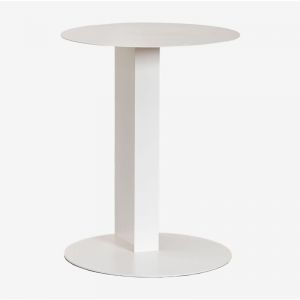 Table d'appoint de jardin ronde en acier (Ø40 cm) Wallace SKLUM Blanc Gardenia 50,5 cm