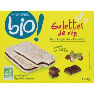 Monoprix Bio Galettes de riz fourrage au chocolat