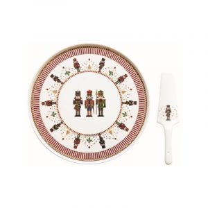Easy life Coffret plat a tarte ø 32cm avec pelle en porcelaine nutcracker Multicolore
