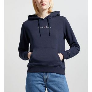 Tommy Jeans Hoody droit signature coton m&eacute;lang&eacute; Bleu - Couleur Bleu - Taille XL