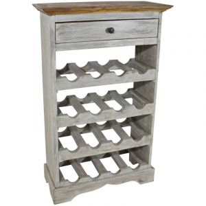 Décoshop26 Casier range bouteilles étagère de rangement vin bois d'acajou massif 55 x 23 x 85 cm brun DEC024276