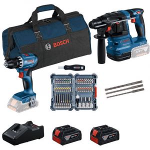 Bosch Pack 2 machines 18v 4ah (gsr 18v-45 + gbh 18v-22) pack 2 machines 18v 4ah (gsr 18v-45 + gbh 18v-22) 1 pack(s) de 8 pièce(s)