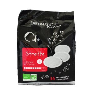 Destination Premium 36 dosettes souples Stretto compatibles Senseo