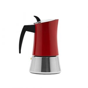 BOJ Cafetera express HOLA color Rojo en acero inox, 9