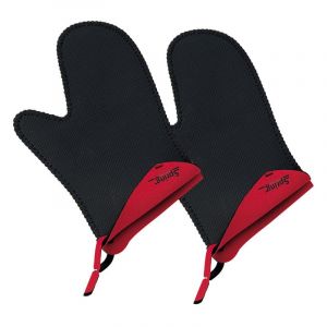 Trevi Spring - Set de 2 gants de cuisine rouge et noir