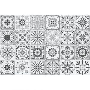 Ambiance Sticker Muraux Carrelages Adhésif pour Cuisine et Salle de Bain Carreaux de Ciment Azulejos Dagoberto - 24 Stickers de 30 x 30 cm