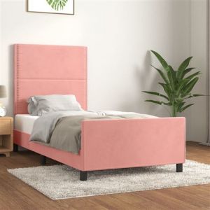 VidaXL Cadre de lit avec tête de lit Rose 80x200 cm Velours