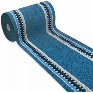Tapis de Cuisine Coureur Bordé Absorbant Antidérapant Lavable En Différentes Tailles Bleu - 50x75 cm