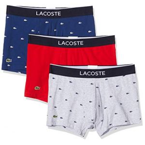 Lacoste Vêtements intérieurs Pack Off 3 Trunks - Methylene / Argent Chine / Red - M