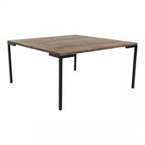 Declikdeco Table Basse Carrée en Chêne LUGA 90 x 90 cm