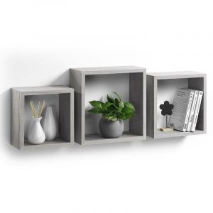 Homea Cubes à suspendre pour étagères, lot de 3 pièces