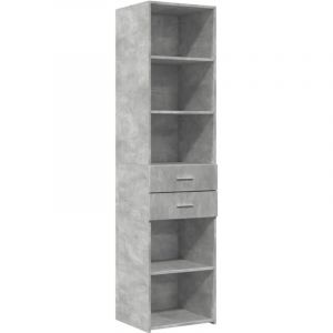 VidaXL Buffet haut gris b&eacute;ton 45x42,5x185 cm bois d'ing&eacute;nierie, buffet, placard, armoire lat&eacute;rale, armoire, armoire de rangement, armoire haute