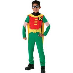 Rubie's Déguisement Enfant Costume Garçon Super-héros Robin Batman Large