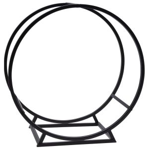 Wadiga Range b&ucirc;ches cercle pour int&eacute;rieur en m&eacute;tal noir 50x25x51.5cm