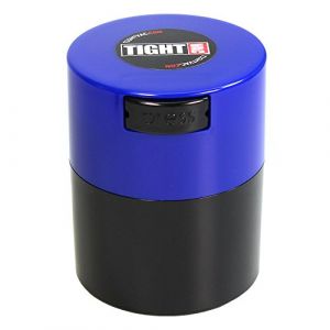 Tightvac – Conteneur de Rangement Portable hermétique Multi-Usage pour Aliments secs, Aliments et Herbes – Capuchon Bleu et Corps Noir – 1/56,7 g à 85 g