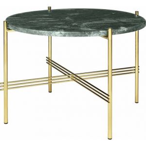 Image de Gubi Table basse ronde structure laiton TS Ø 55 x 41 cm (Vert Guatemala - Marbre et métal)