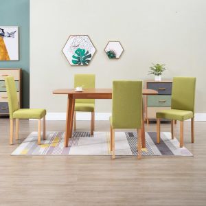 Image de VidaXL Chaises de salle à manger 4 pcs Vert Tissu