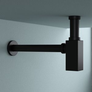 Sogood Siphon noir mat pour lavabo vasque siphon en laiton design rectangulaire anti odeur S06B - Noir
