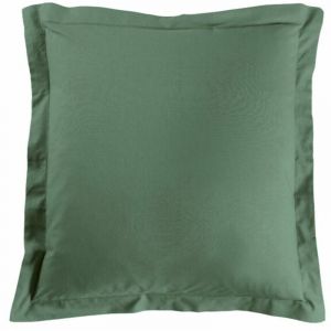 Taie d&rsquo;oreiller 63 x 63 cm coton 57 fils Lina C&egrave;dre &ndash; Volant plat avec point bourdon