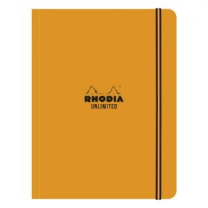 Image de Rhodia 118758C - Carnet à élastique Unlimited orange 160x210, 60 feuilles 80 g/m², quadrillé 5x5