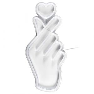 HOME DECO FACTORY, LA0061, Lampe LED N&eacute;on Signe C&oelig;ur USB, &Eacute;clairage Doux et Apaisant, Design Moderne et Attrayant, Id&eacute;ale pour D&eacute;coration Int&eacute;rieure, Taille : 30 cm, Couleur : Jaune/Rose, Plastique-PS