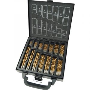 Br&uuml;der Mannesmann Jeu de forets pour le m&eacute;tal 99 pi&egrave;ces M54399 HSS TiN tige cylindrique 1 set