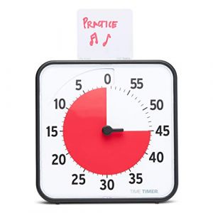 Time Timer Original Medium 19x19cm - Minuterie Visuelle de 60 Minutes Magnétique - Compte à rebours de la Salle de Classe ou de la réunion pour Enfants et Adultes (Noir) TT08B-W