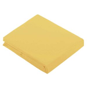 Home maison Drap plat uni en 100 % coton coton jaune x