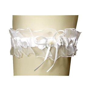 Jarretière en satin et perles