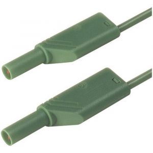 SKS Hirschmann Cordon de mesure de s&eacute;curit&eacute; 934195104 [ Banane m&acirc;le 4 mm - Banane m&acirc;le 4 mm] vert 1 m 1 pc(s)