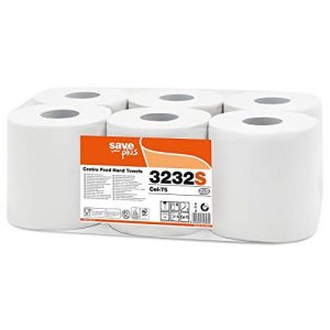 CELTEX 6 Bobines Dévidage Central Essuie-Tout Ecolabel 450 Feuilles 2 Plis 19X24cm