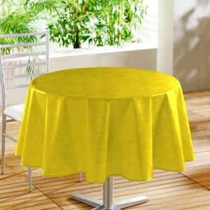 Nappe ronde (0) 160 cm pvc imprime declino Jaune