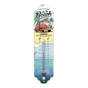 Les Collections Rétro - Thermomètre en métal Pub 28 x 6.5 cm Van VW Bulli - Beach