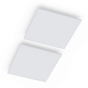 Klarstein Radiateur infrarouge Wondersky - Luminaire chauffant - 60x6,5x60cm - 350W - Lot de 2 - Blanc