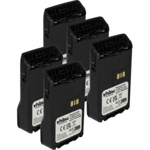 Vhbw 5X Batterie Compatible avec Motorola DP3441, DP3661, DP3000e, DP3661E, DP3441e Radio Talkie-walkie