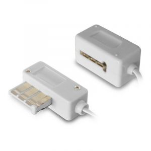 Metronic Rallonge t&eacute;l&eacute;phonique ptt 8 plots m&acirc;le/fem. 10 m - blanche - Blanc