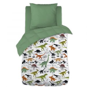 Easy Dort Couette imprimée 140x200 cm et sa taie d'oreiller 60x60 cm CRETACE